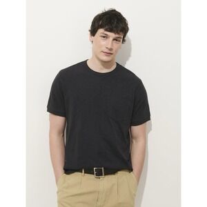 Alex Mill Short Sleeve Pocket T-Shirt Men Medium Black/Gray Slub Cotton Tee
